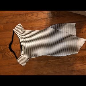 Black and White Striped Body-con Dress